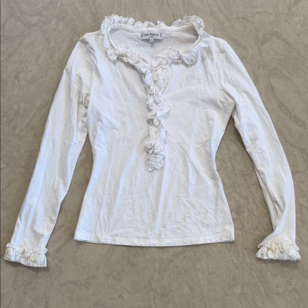 Anne Fontaine Ruffled Long Sleeve Top 40